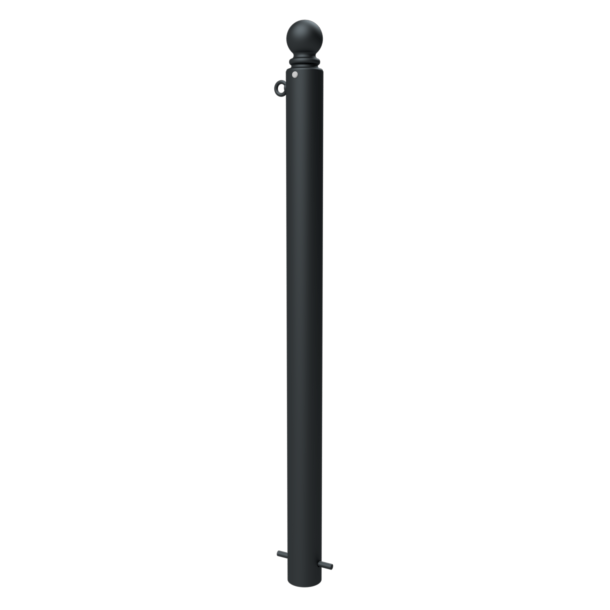 Dekorativ puller | Serie 485B | � 82 mm | fastmonteret, til indst�bning i beton med jordanker, total l�ngde ca. 1300 mm | uden l�s | med 1 �je